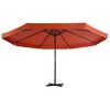 vidaXL Parasol d'extérieur avec mât en aluminium 500 cm terre cuite