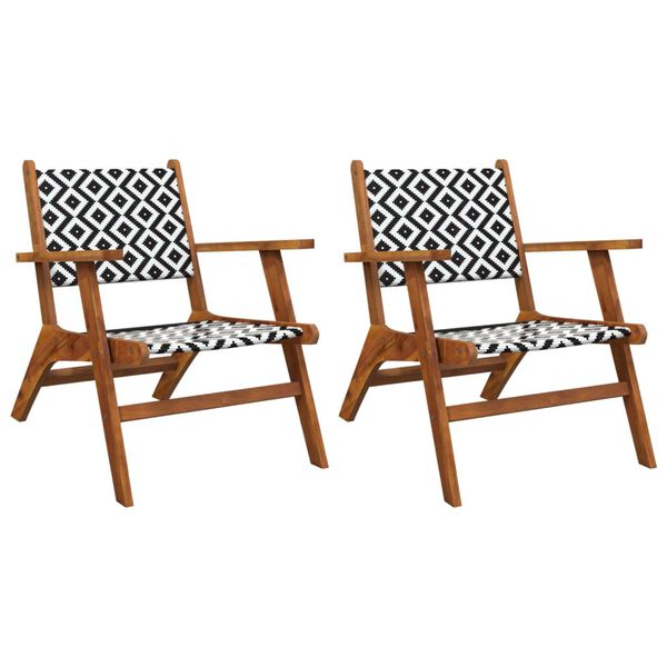vidaXL Chaises de jardin lot de 2 Bois d'acacia massif