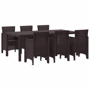 vidaXL Ensemble de salle à manger pour jardin 7 pcs Marron Rattan Polt