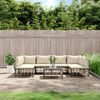 vidaXL Salon de jardin 7 pcs avec coussins anthracite r&eacute;sine tress&eacute;e