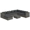 vidaXL Salon de jardin 8 pcs avec coussins R&eacute;sine tress&eacute;e Gris