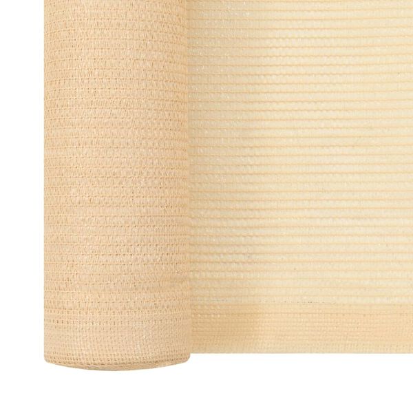vidaXL Filet brise-vue PEHD 2 x 25 m Beige