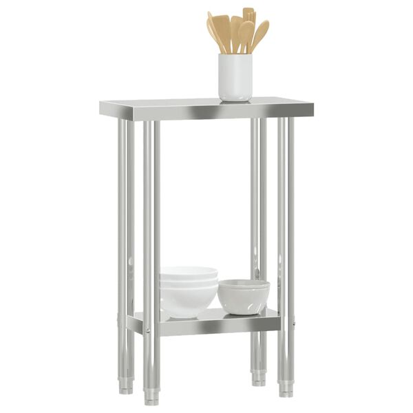 vidaXL Table de travail de cuisine 55x30x85 cm acier inoxydable