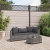 vidaXL Salon de jardin 4 pcs avec coussins gris r&eacute;sine tress&eacute;e