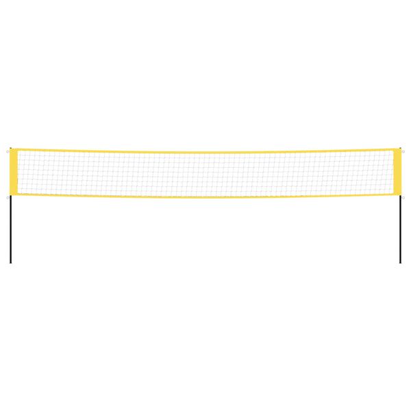 vidaXL Filet de badminton jaune et noir 600x155 cm tissu PE