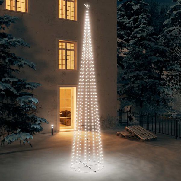 vidaXL Arbre de No&euml;l c&ocirc;ne 732 LED blanc froid 160x500 cm