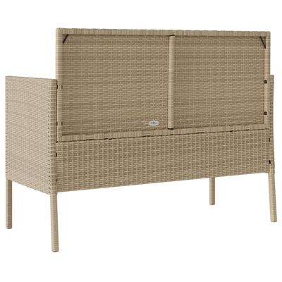 vidaXL Banc de jardin avec coussins beige résine tressée