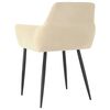 vidaXL Chaises à manger lot de 2 Crème Velours