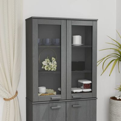 vidaXL Dessus de buffet HAMAR Gris foncé 85x35x100 cm Bois de pin