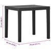 vidaXL Table de jardin Gris 79x65x72 cm Plastique