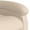vidaXL Fauteuil inclinable de massage cr&egrave;me tissu