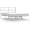 vidaXL Cadre de lit métal sans matelas et tête de lit blanc 135x190 cm