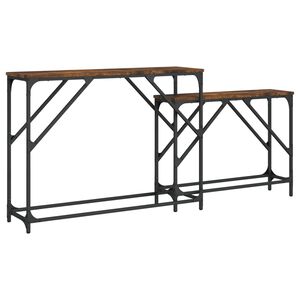 vidaXL Tables console gigognes 2 pcs chêne fumé bois d'ingénierie