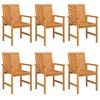 vidaXL Chaise de salle &agrave; manger 6 pc Naturel Bois d'Acacia Massif