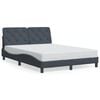 vidaXL Cadre de lit sans matelas gris foncé 137x190 cm velours