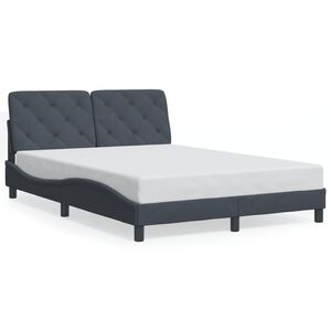 vidaXL Cadre de lit sans matelas gris foncé 137x190 cm velours