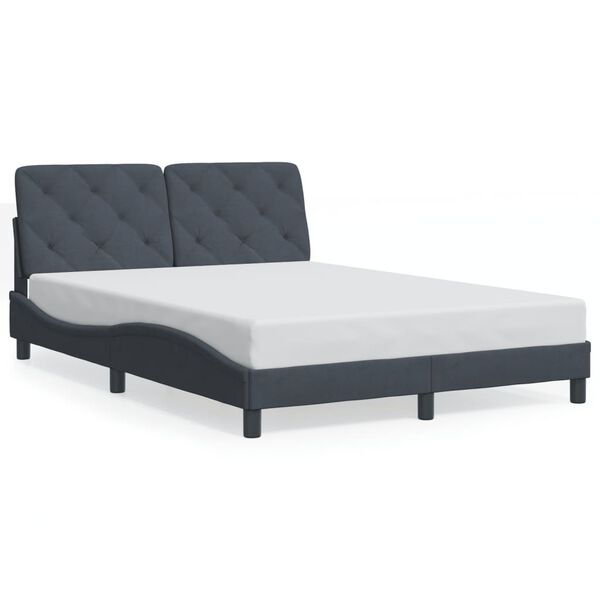 vidaXL Cadre de lit sans matelas gris foncé 137x190 cm velours
