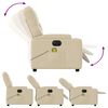 vidaXL Fauteuil inclinable de massage &eacute;lectrique cr&egrave;me tissu
