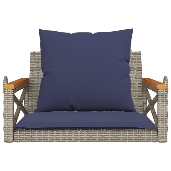vidaXL Balancelle avec coussins gris 63x62x40 cm résine tressée