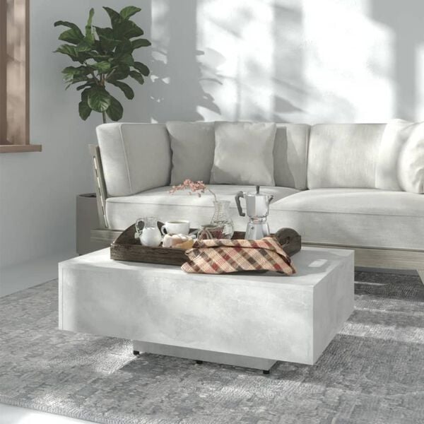 vidaXL Table basse Gris b&eacute;ton 85x55x31 cm Bois d'ing&eacute;nierie