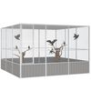 vidaXL Cage &agrave; oiseaux Gris 302,5x324,5x211,5 cm Acier galvanis&eacute;