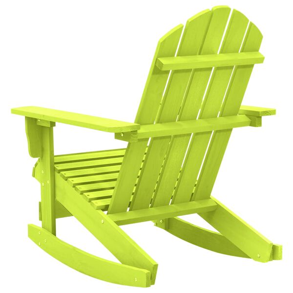 vidaXL Chaise &agrave; bascule de jardin Adirondack bois de sapin massif vert