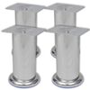 4 pieds ronds de canap&eacute; en Nickel bross&eacute; 120 mm