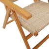 vidaXL Chaises inclinables de jardin lot de 4 beige rotin bois massif
