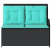 vidaXL Banc de jardin avec coussin Noir Poly rotin