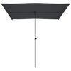 vidaXL Parasol de jardin avec mât en aluminium 2x1,5 m Noir