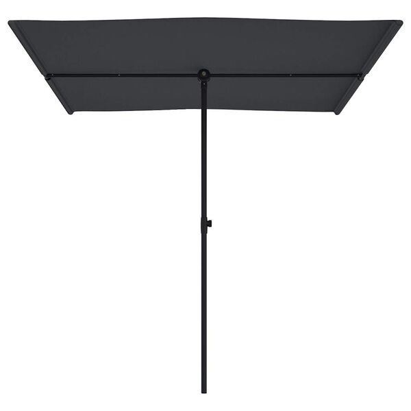 vidaXL Parasol de jardin avec mât en aluminium 2x1,5 m Noir
