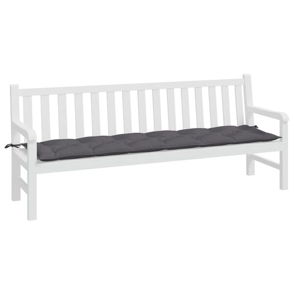 vidaXL Coussin de banc de jardin anthracite 200x50x7 cm tissu oxford