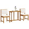 vidaXL Ensemble bistro de jardin 3 pcs Marron Bois d'Acacia Massif