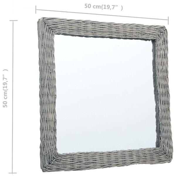 vidaXL Miroir 50x50 cm Osier