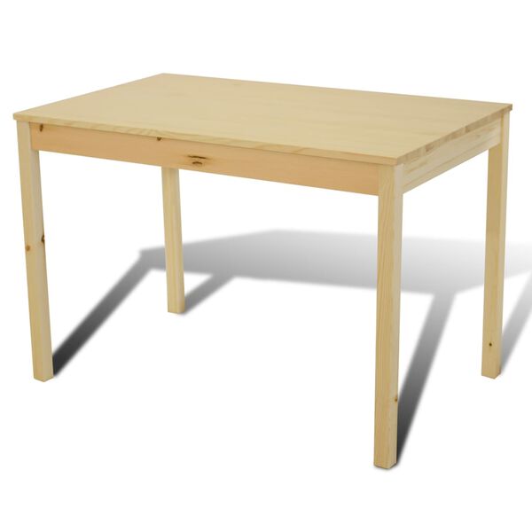 vidaXL Table de salle &agrave; manger en bois avec 4 chaises Naturel