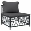 vidaXL Salon de jardin avec coussins 5 pcs anthracite acier