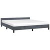 vidaXL Cadre de lit sans matelas gris foncé king velours