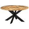 vidaXL Table à dîner Ø150x76 cm bois de manguier massif brut