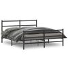vidaXL Cadre de lit m&eacute;tal sans matelas avec pied de lit noir 150x200cm
