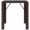 vidaXL Table de bar et dessus en verre marron 105x80x110 cm poly rotin