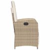 vidaXL Chaise inclinable de jardin et repose-pied beige r&eacute;sine tress&eacute;e