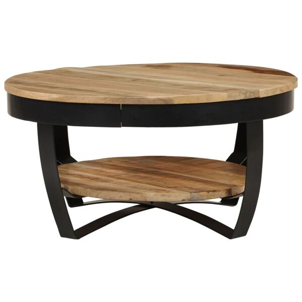 vidaXL Table basse Bois massif de manguier brut 65x32 cm