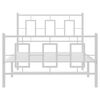 vidaXL Cadre de lit m&eacute;tal sans matelas et pied de lit blanc 100x200 cm