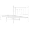 vidaXL Cadre de lit métal sans matelas et tête de lit blanc 100x190 cm