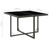 vidaXL Table de jardin Noir 109x107x74 cm R&eacute;sine tress&eacute;e et verre