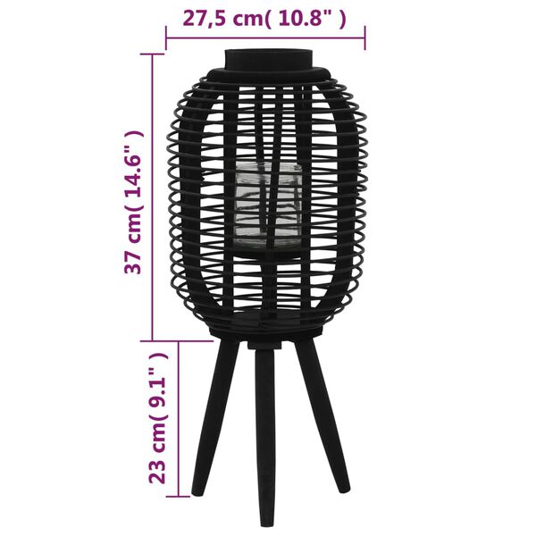 vidaXL Bougeoir debout Bambou Noir