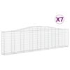vidaXL Paniers &agrave; gabions arqu&eacute;s 7 pcs 400x30x100/120 cm Fer galvanis&eacute;