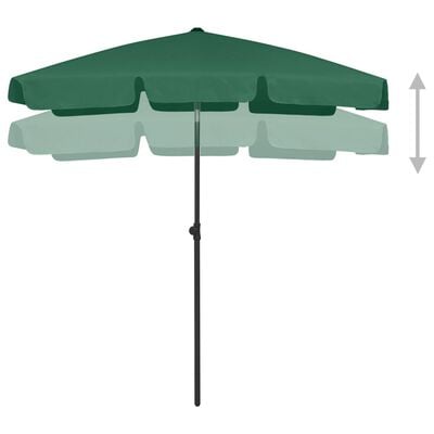 vidaXL Parasol de plage vert 180x120 cm