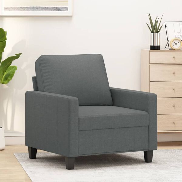 vidaXL Fauteuil Gris fonc&eacute; 60 cm Tissu