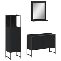 vidaXL Ensemble d'armoires salle de bain 3 pcs noir bois d'ingénierie